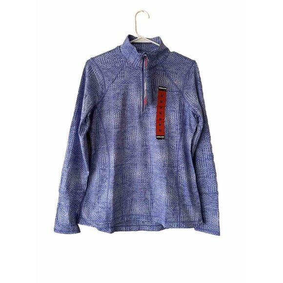 Kirkland Active Pullover Women M Thumbhole Quarter Zip Sweatshirt Purple - Picture 1 of 10